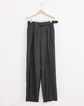 Belted Jacquard Trousers in  Black