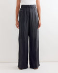 Wide Leg Striped Pant in Grey