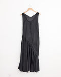 Stripe Crepe Midi Dress in Grey