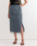 Fringed Skirt in Dark Grey