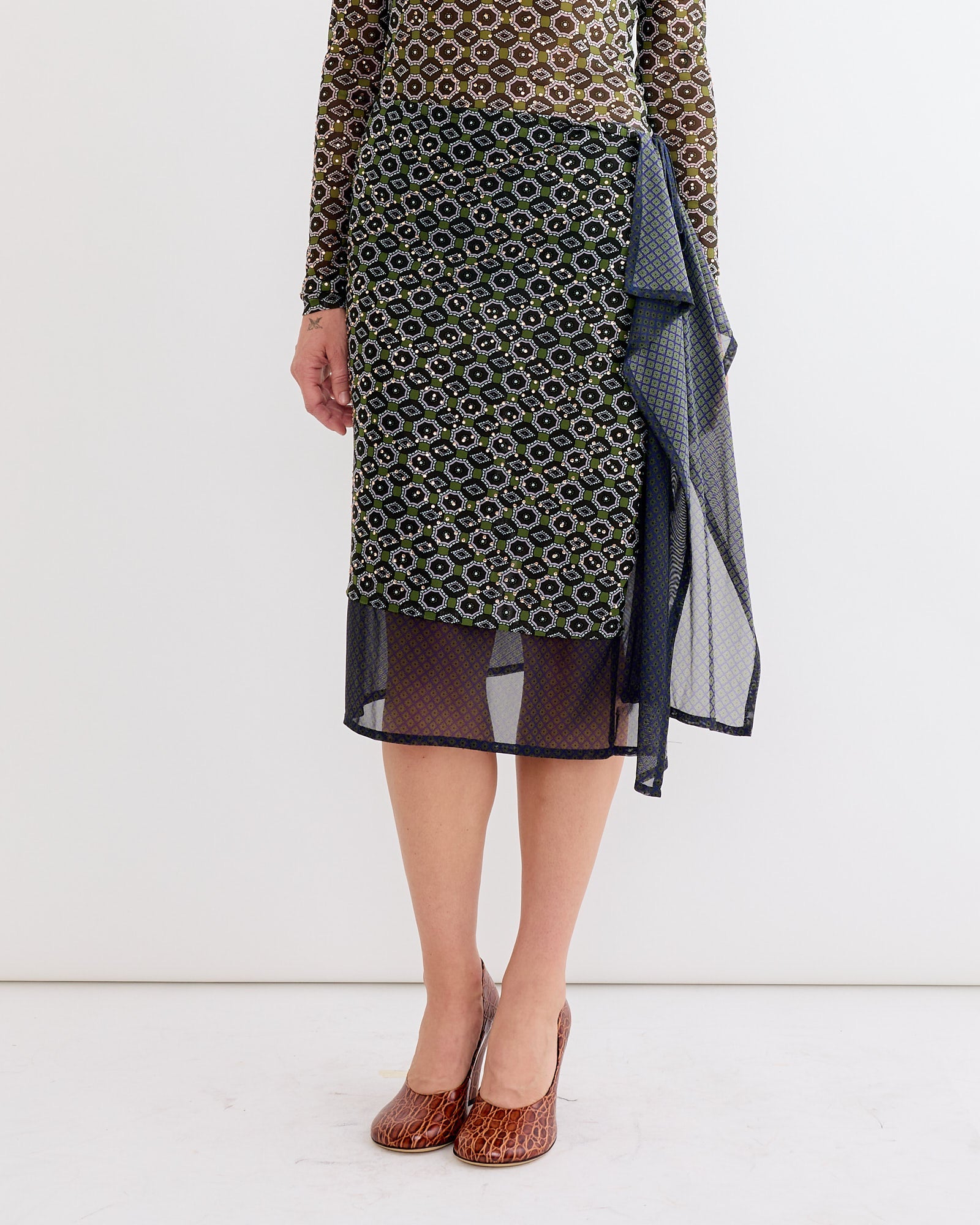 Embellished Skirt in Green