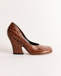 Embossed  Heel in Tan