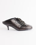 Snake-Embossed Heel in Dark Brown