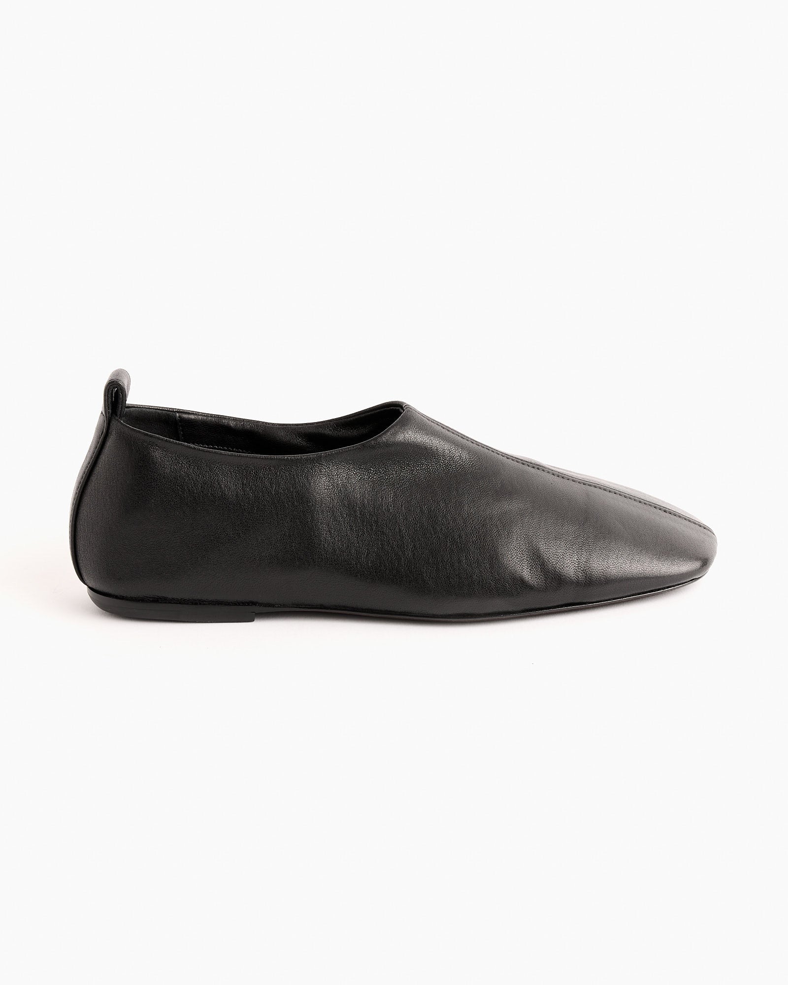 Leather Slip-On Loafers in Black