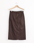 Eco Nylon Midi Trouser in Skirt Brown