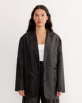 Crispy Nylon Liam Blazer in Black