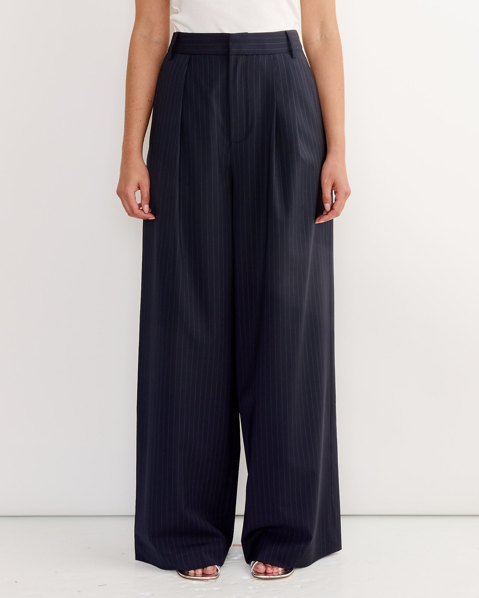 Dominic Pinstripe Stella Pant in Navy Multi