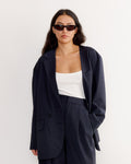 Dominic Pinstripe Liam Blazer in Navy Multi