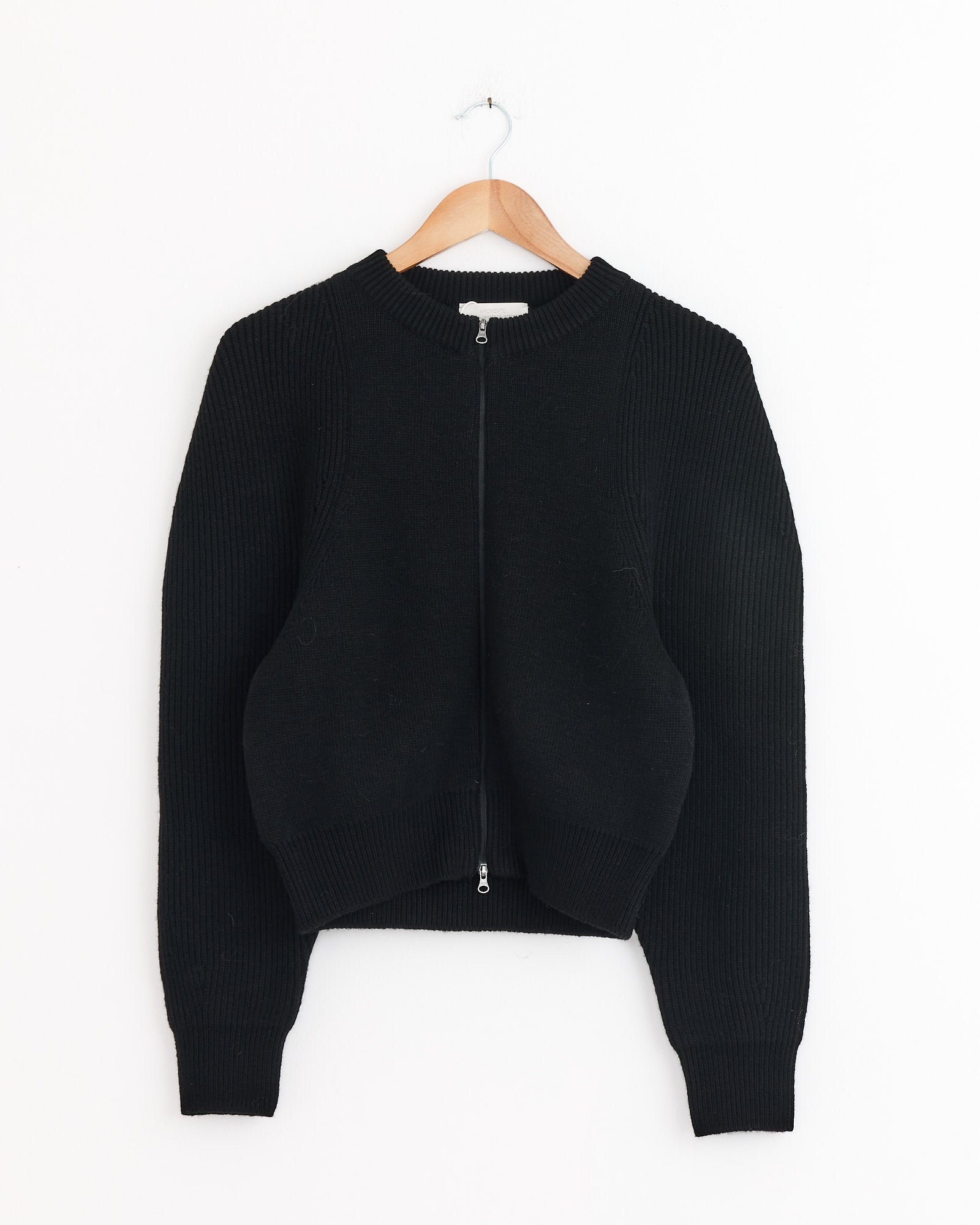Cut Out Rounded Cardigan in Black