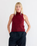 Sheer Sleeveless Top in Red
