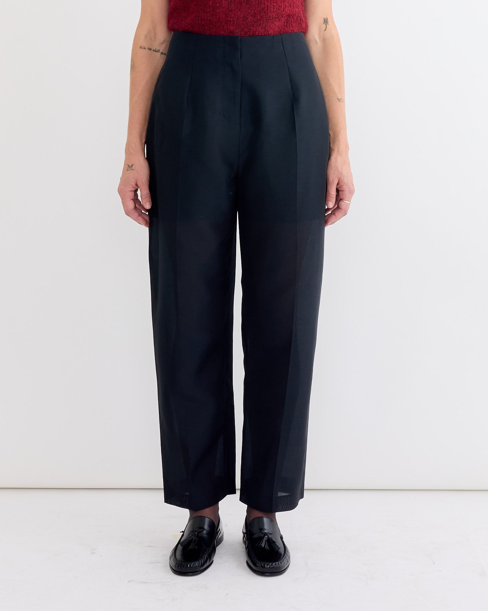 Organza Structure Pant in Black