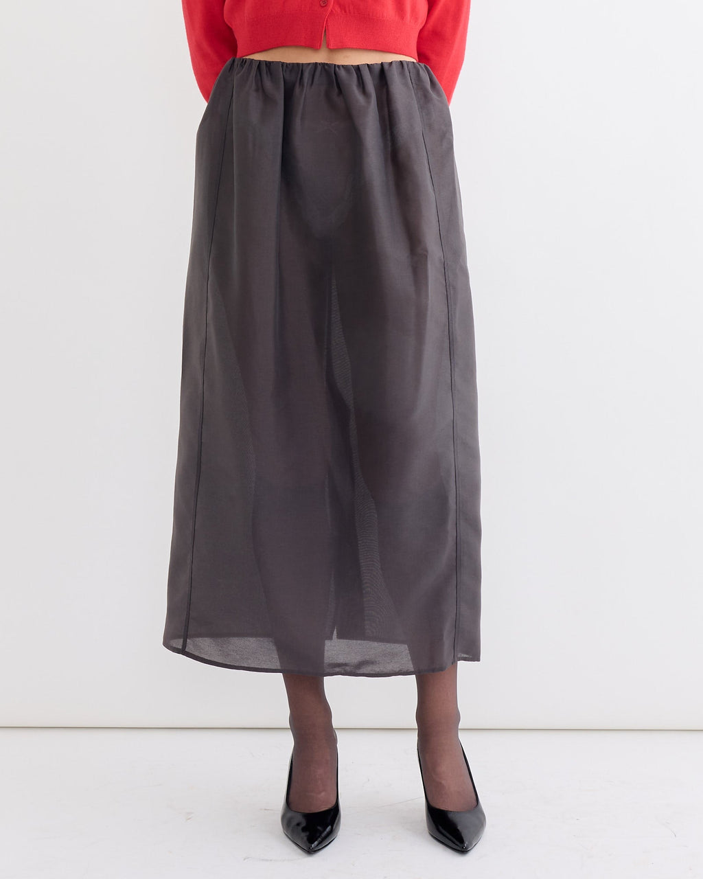 Organza Layered Skirt in Charcoal