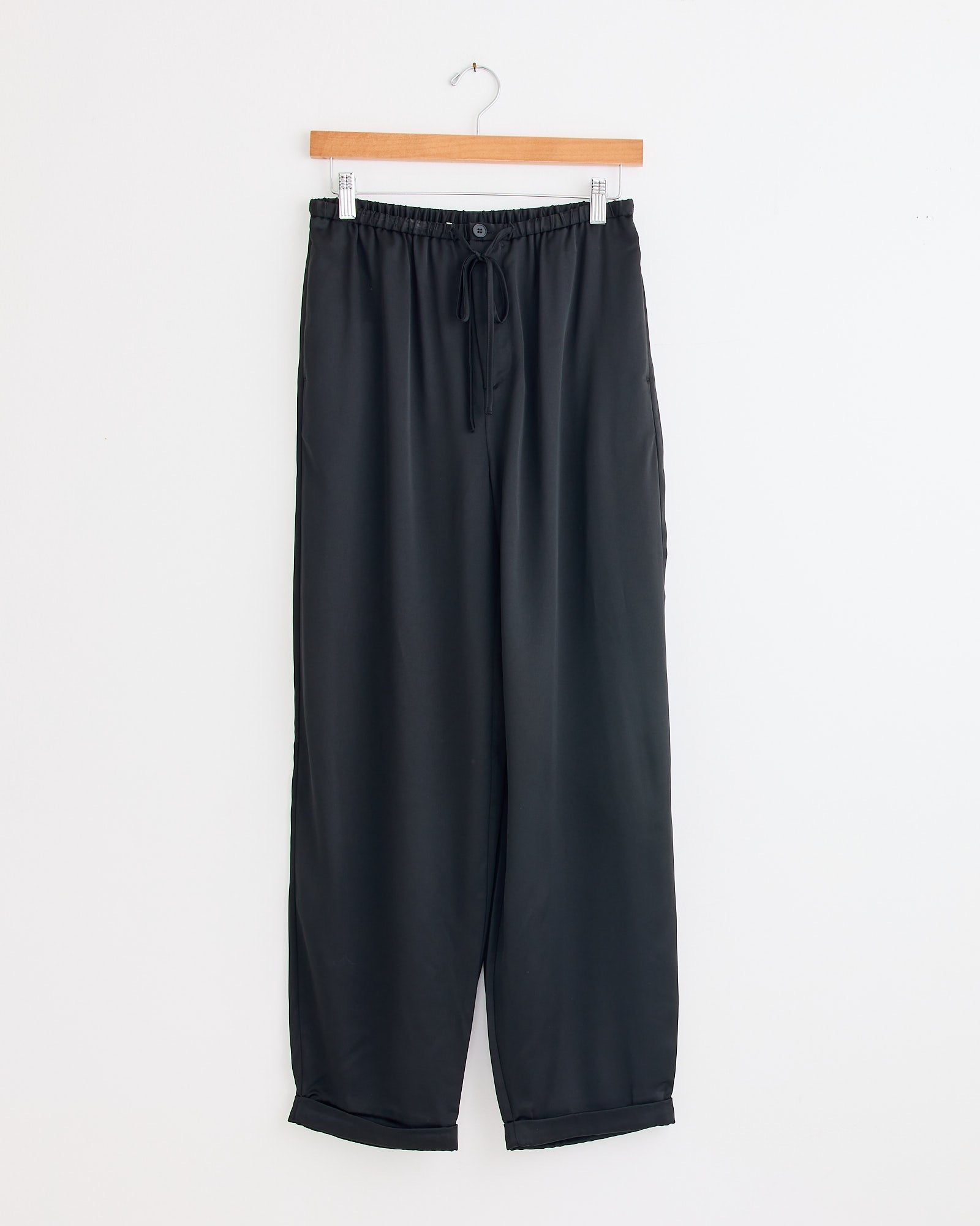 Joannie Satin Pant in Black