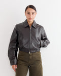 Essie Recycled Cropped Jacket in Chocolate