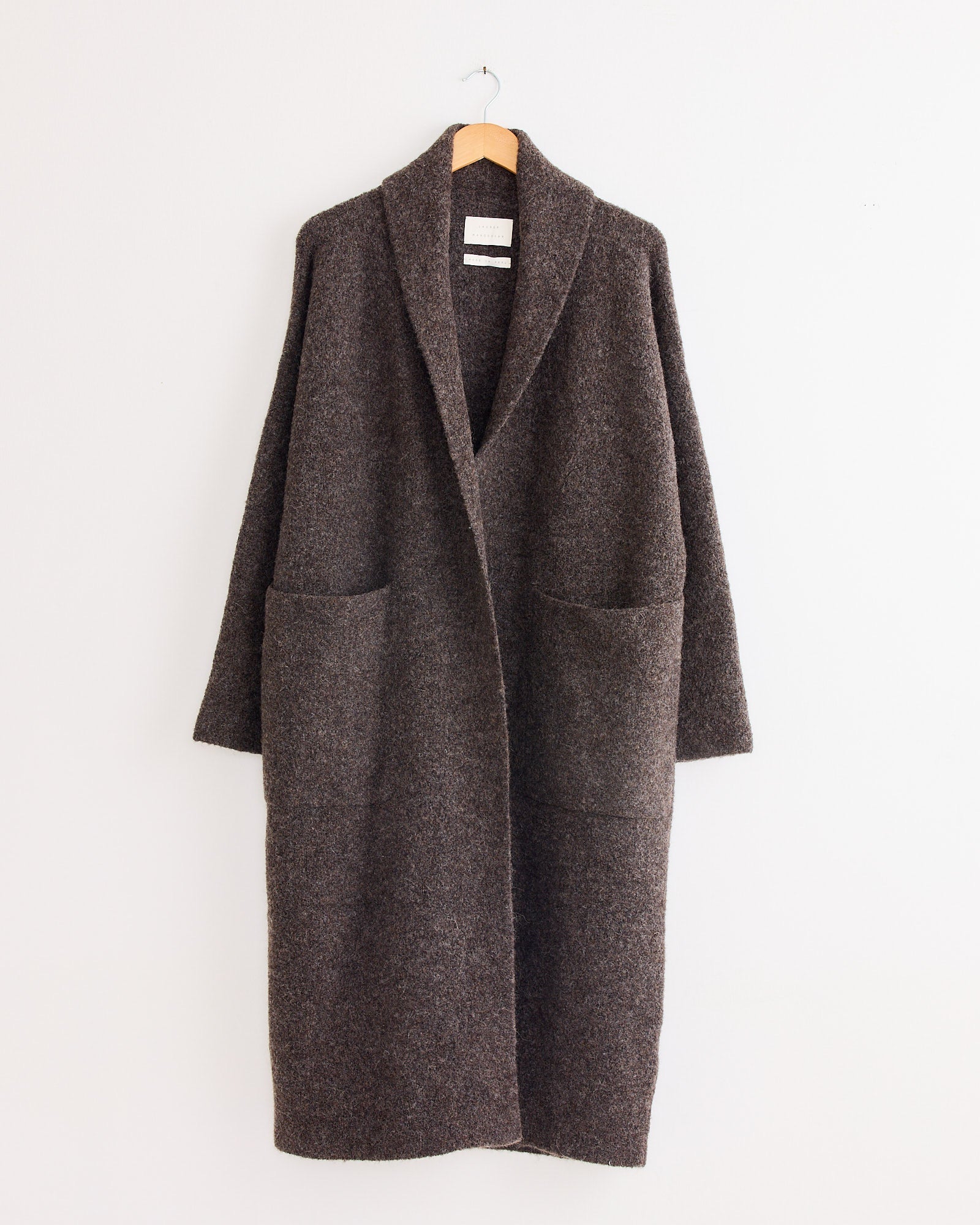 Double Face Long Coat in Blackened