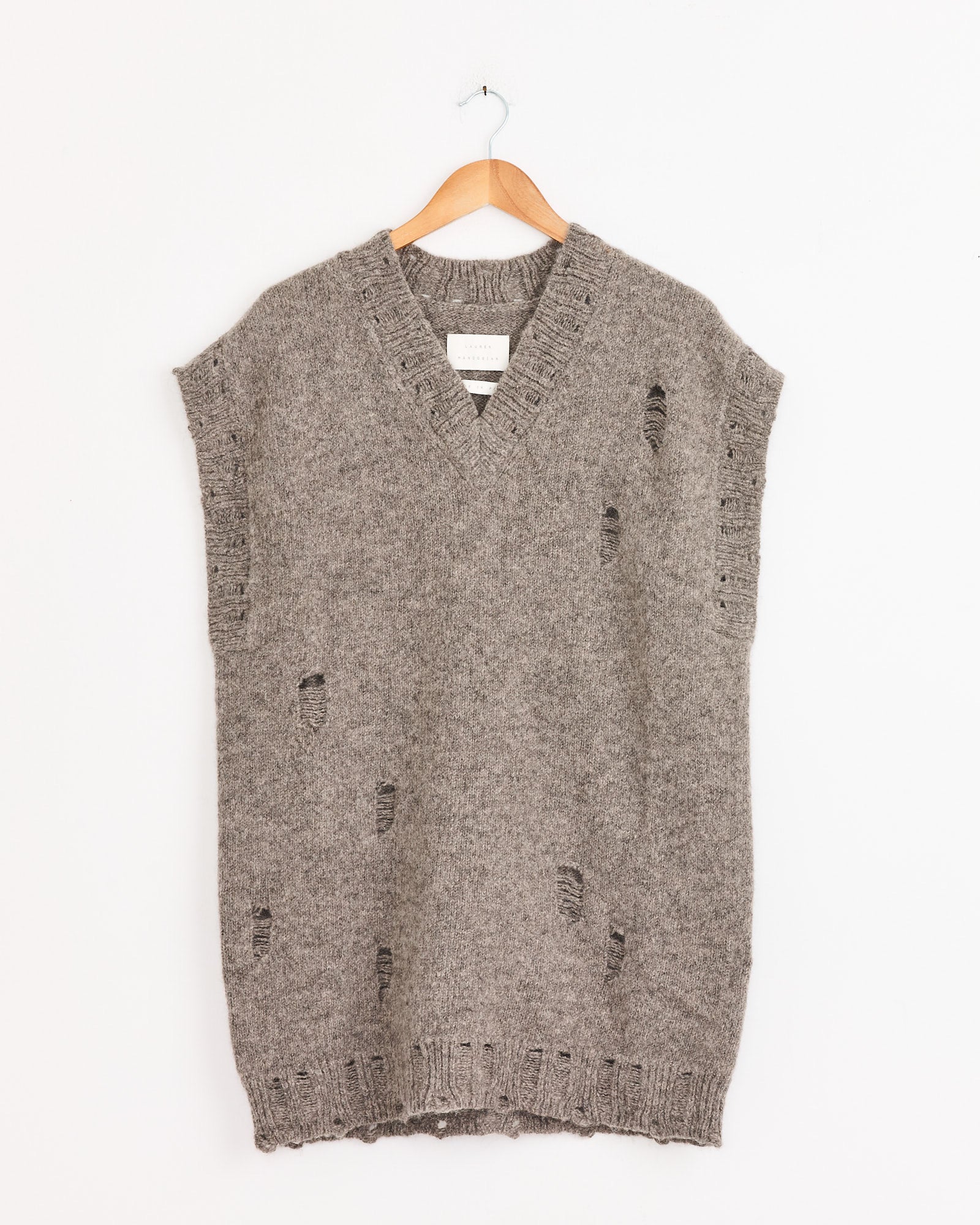 Distressed Vest in Rock