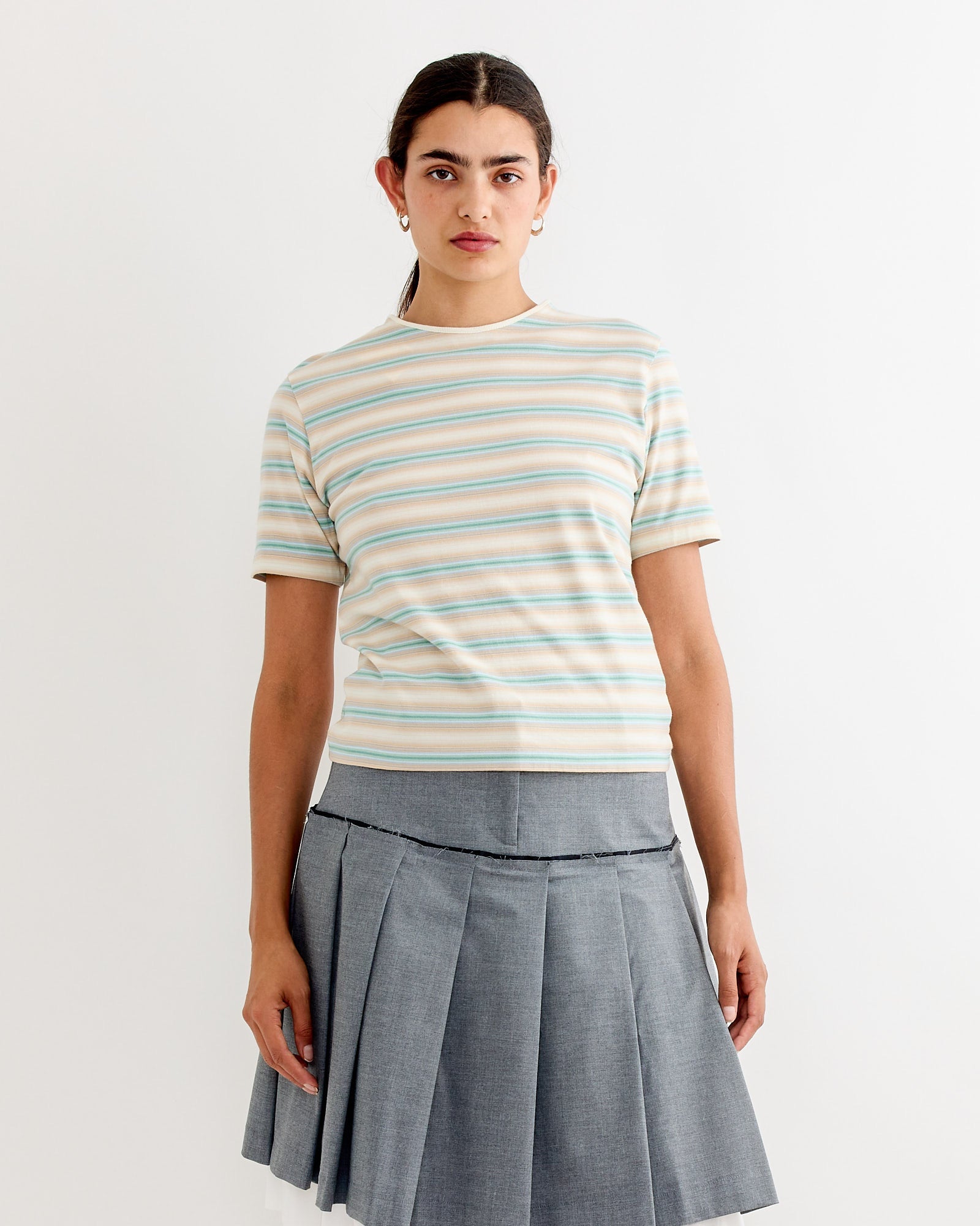 Gradient Jersey Tee in Fade Blue Stripe