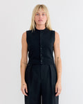 High Twist Wool Vest in Charcoal