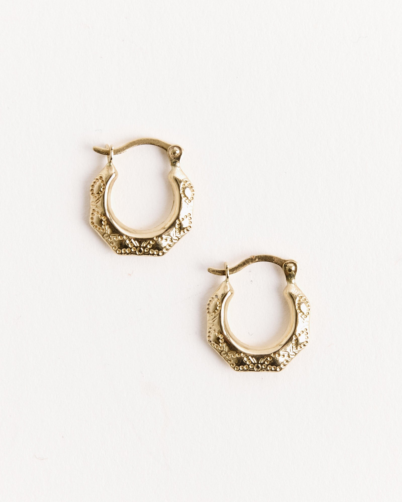 Mini Octagon Hoop Earring