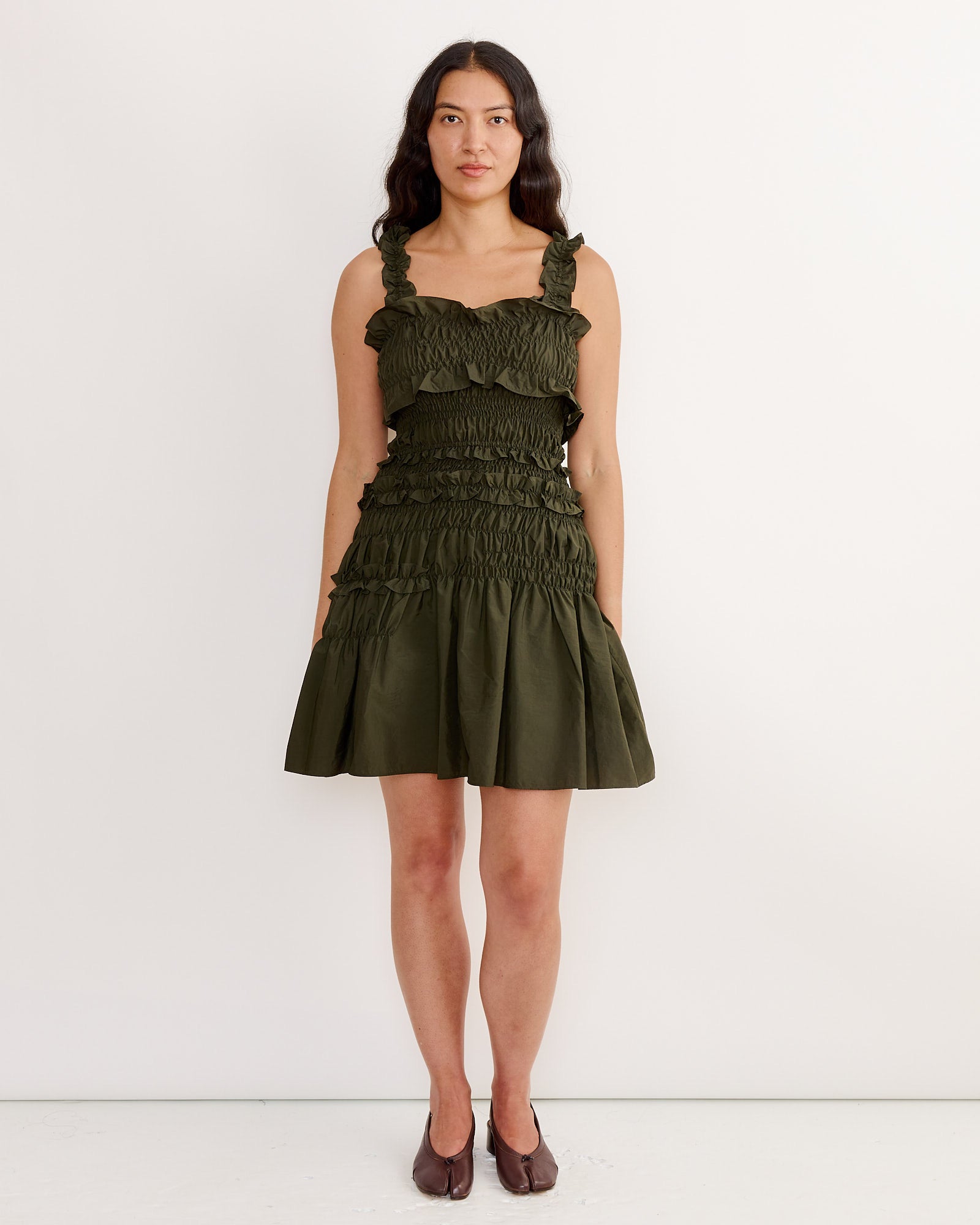 Oona Dress in Forest Green