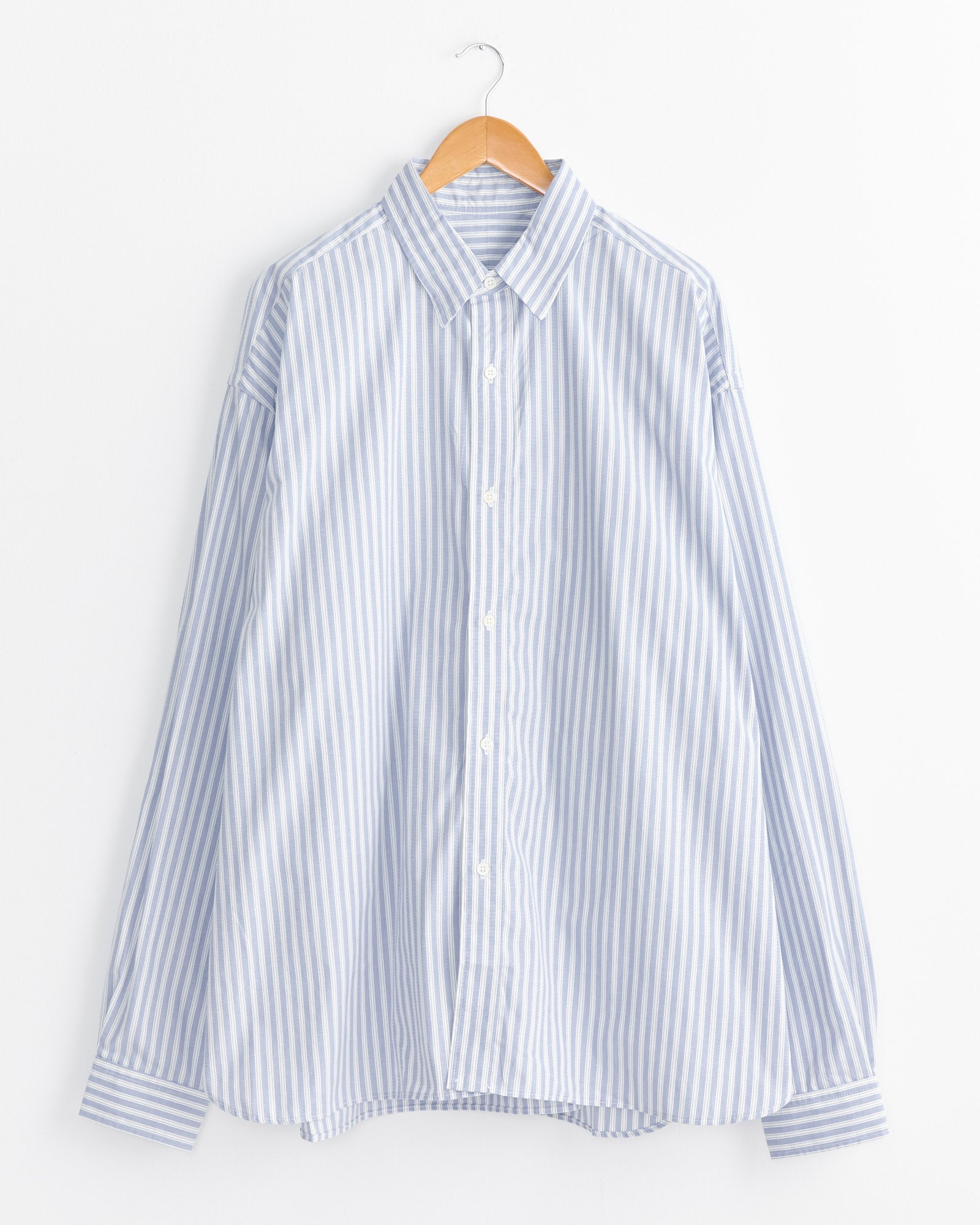Regular Wide High Count Shirt in Blue Stripe