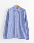 Regular Wide High Count Shirt in White Stripe