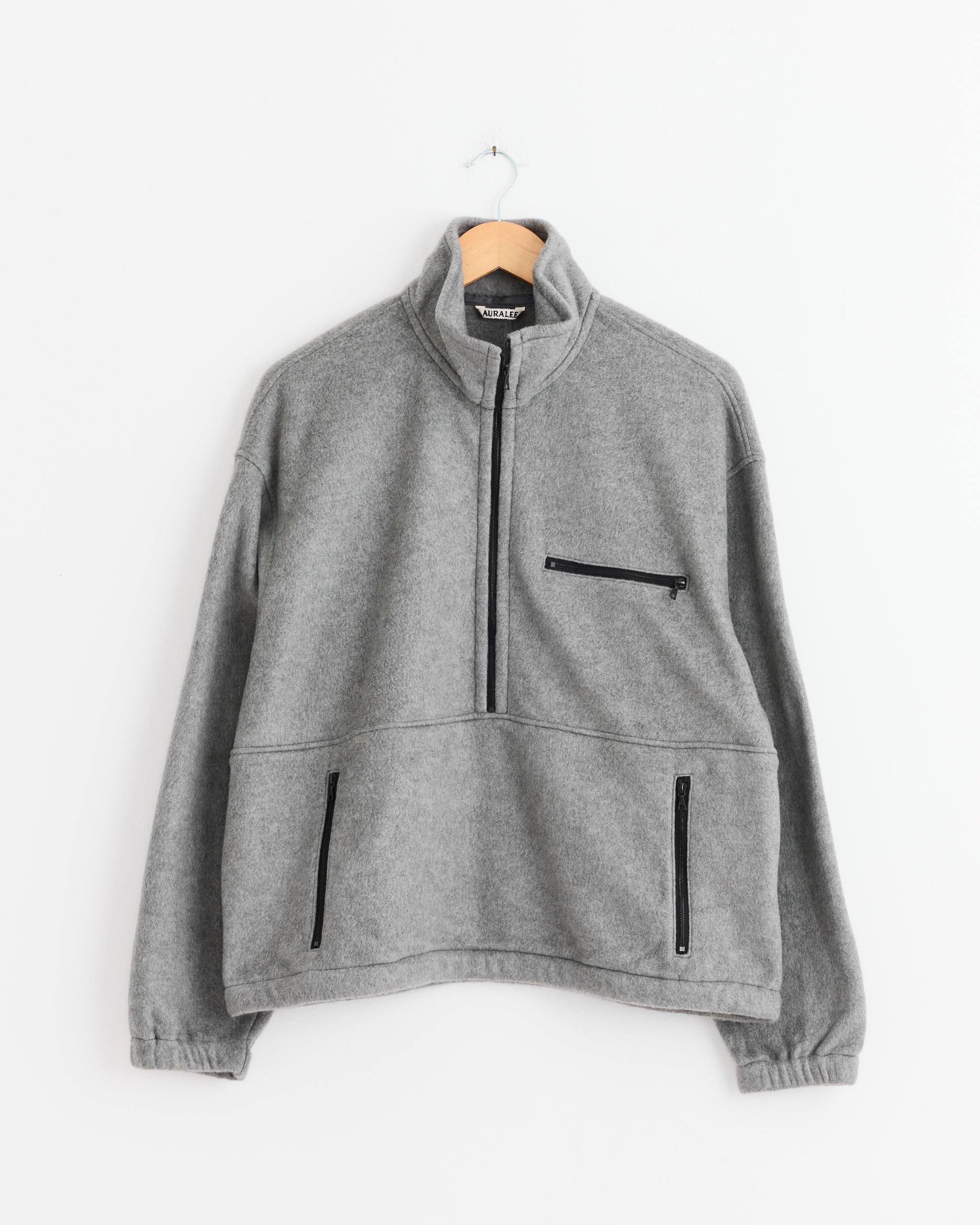 Silk Comfort Half Zip Pullover in Top Grey