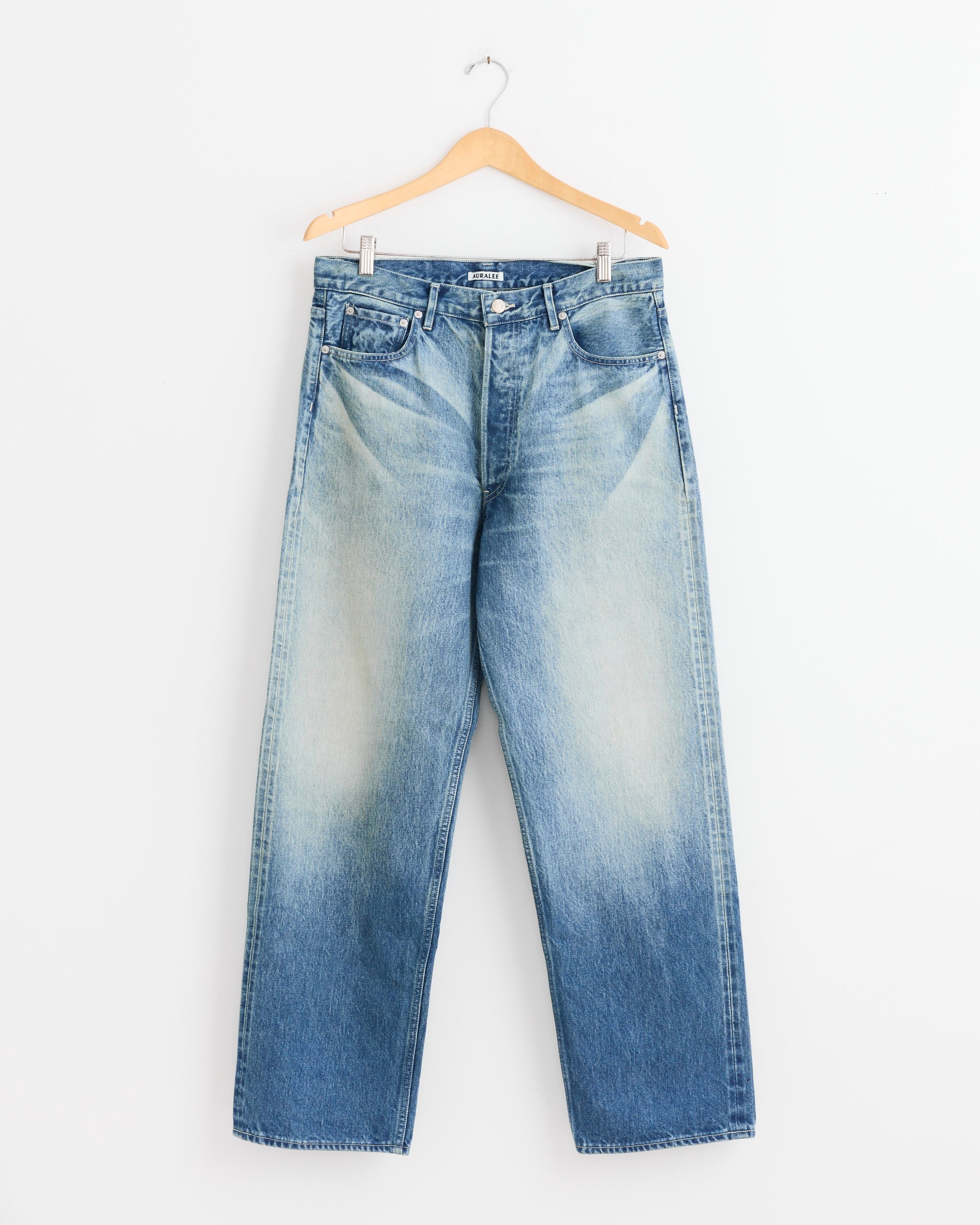 Selvedge Denim Wide Pant in Faded Indigo