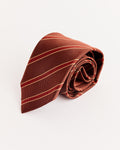 Silk Stripe Tie in Burgundy