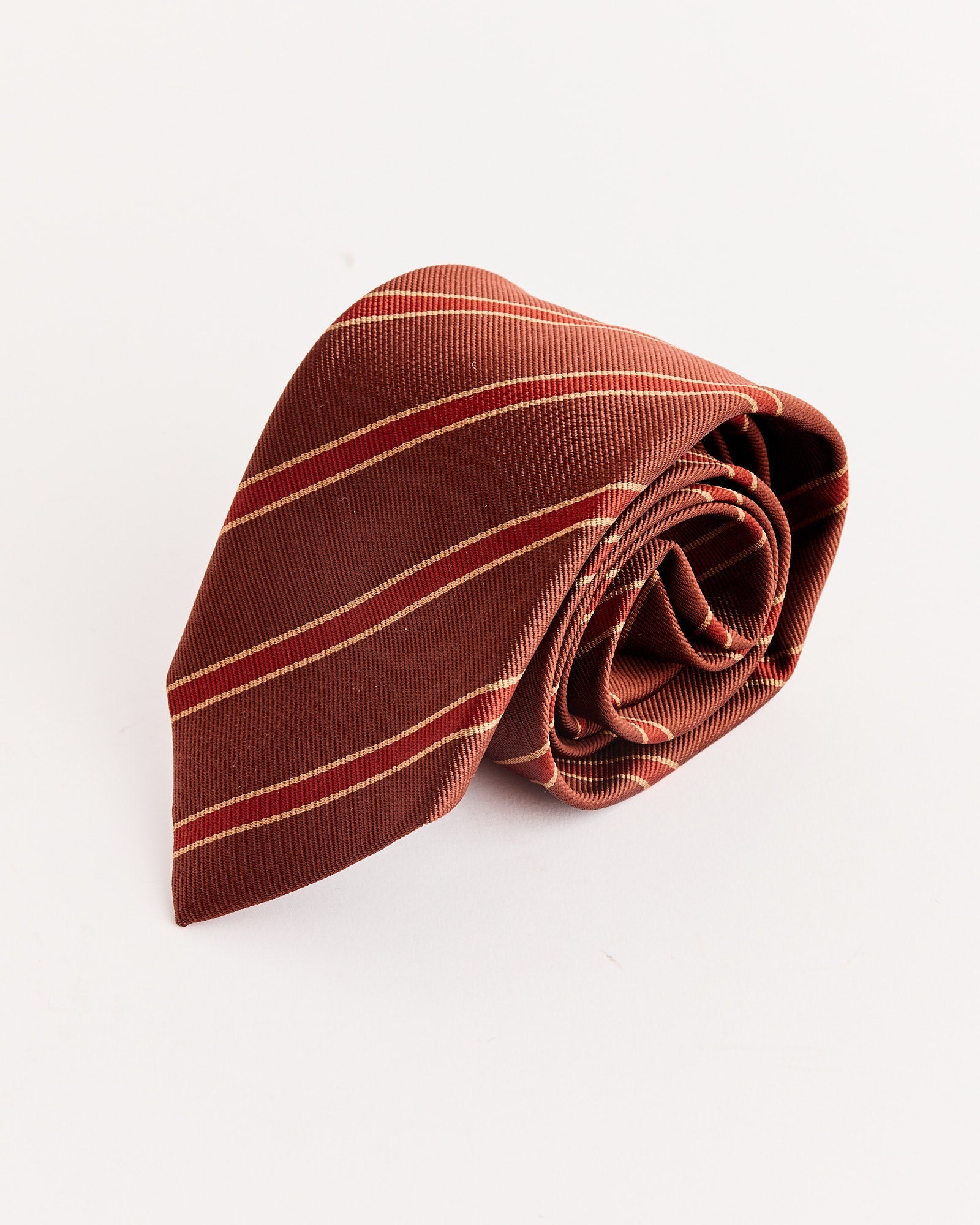 Silk Stripe Tie in Burgundy