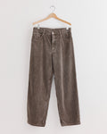 Corduroy Wide 5 Pockets Pant in Olive Brown