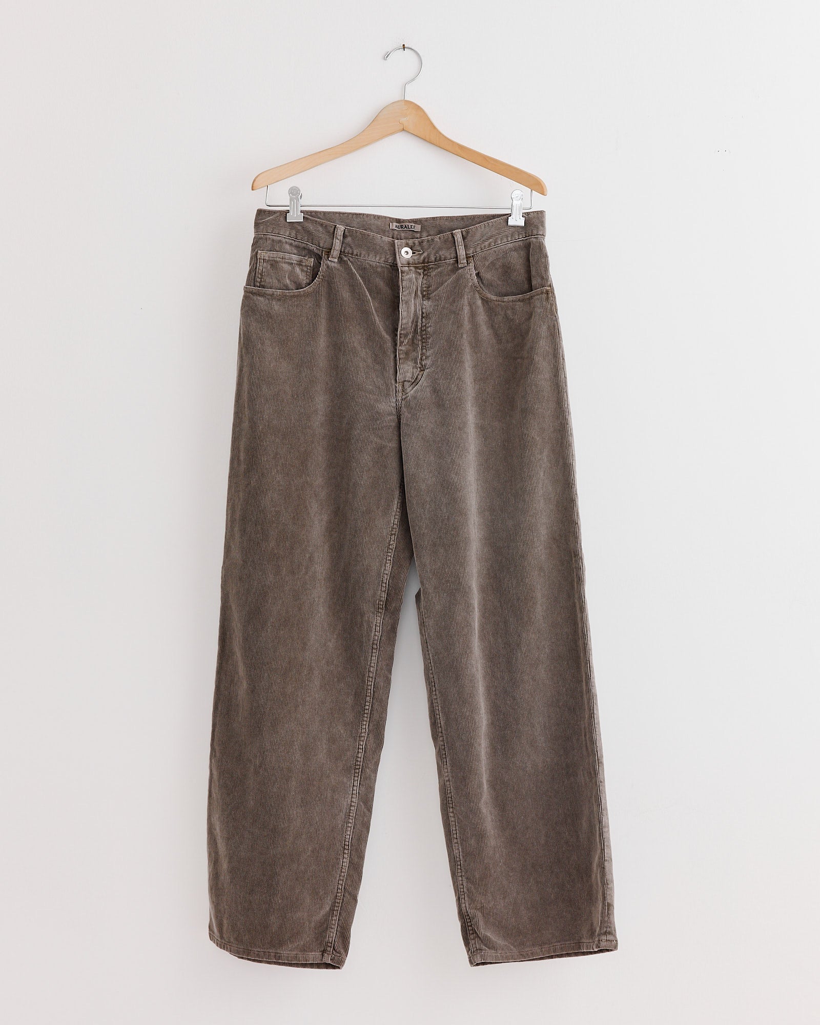 Corduroy Wide 5 Pockets Pant in Olive Brown