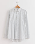 Cotton Silk Stripe Shirt in White