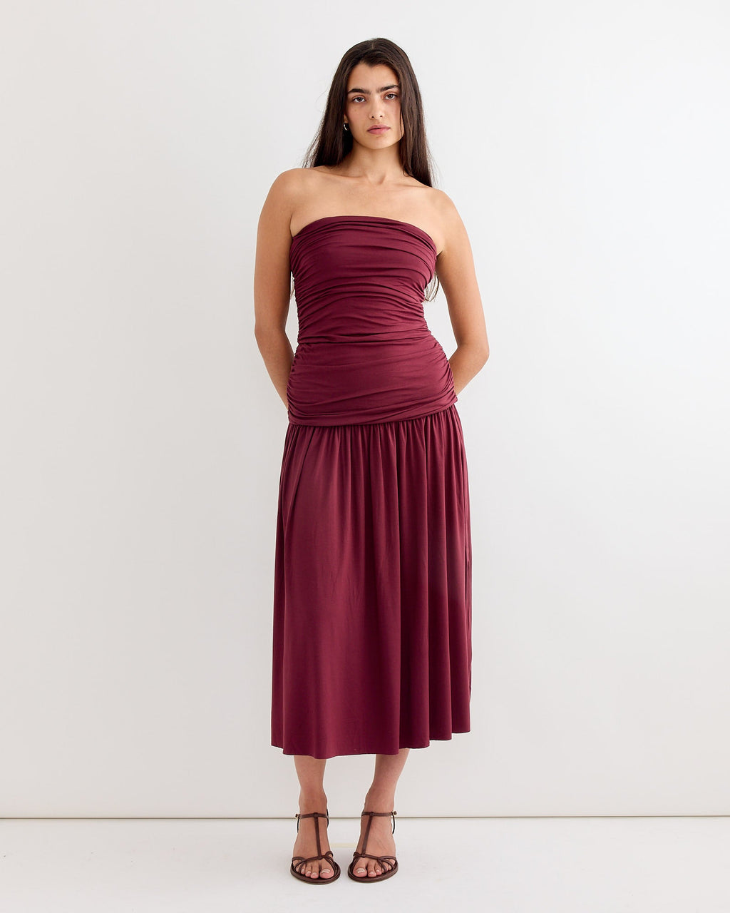 Fortuna Maxi Dress in Burgundy