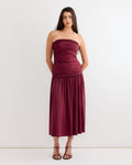 Fortuna Maxi Dress in Burgundy