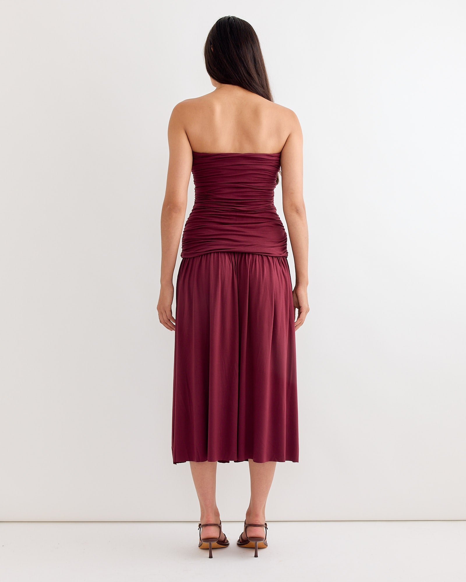 Fortuna Maxi Dress in Burgundy