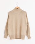 Merino Wool Chunky Turtleneck in Beige