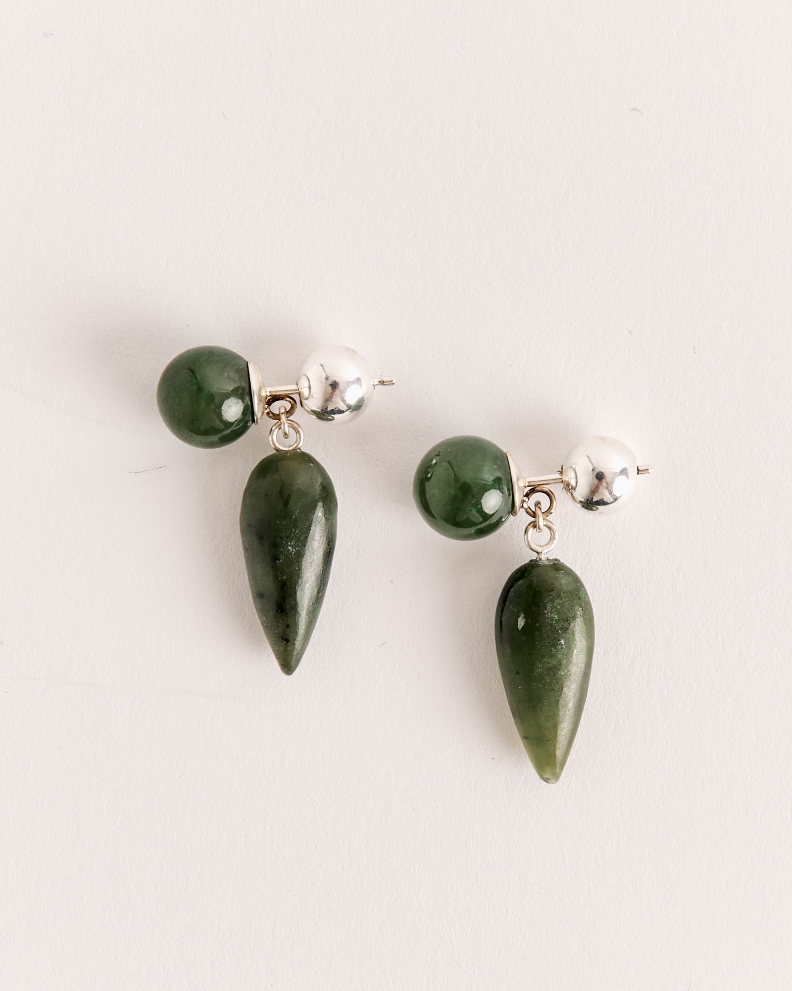 Tiny Phoenician Earrings in Jade