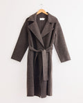 Handmade Belted Wool Coat in Brown
