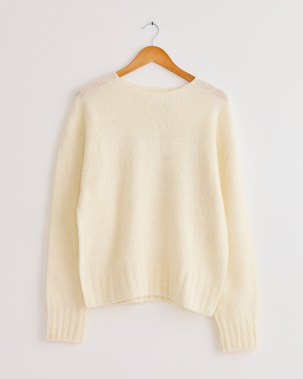 Alpaca Blend Wholegarment Knit in Ivory