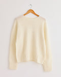 Alpaca Blend Wholegarment Knit in Ivory