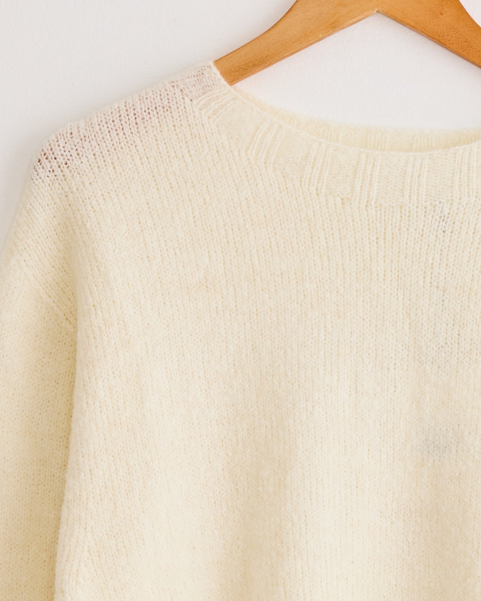 Alpaca Blend Wholegarment Knit in Ivory