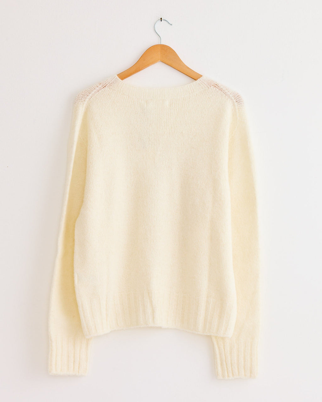 Alpaca Blend Wholegarment Knit in Ivory