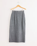 Cashmere Blend Knit Midi Skirt in Grey