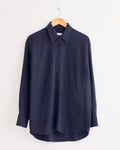 Textured Oversized Shirt in Navy