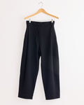 Pleated Barrel Leg Pant in Black