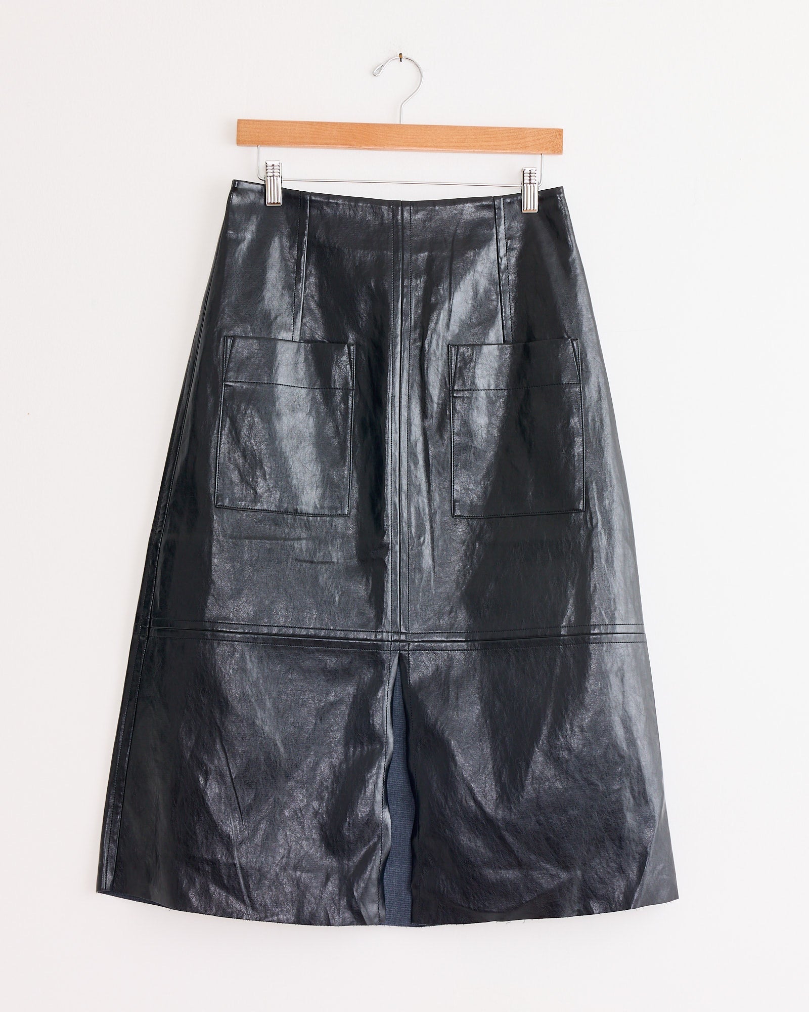 Faux Leather Skirt in Black