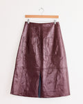 Faux Leather Skirt in Burgundy