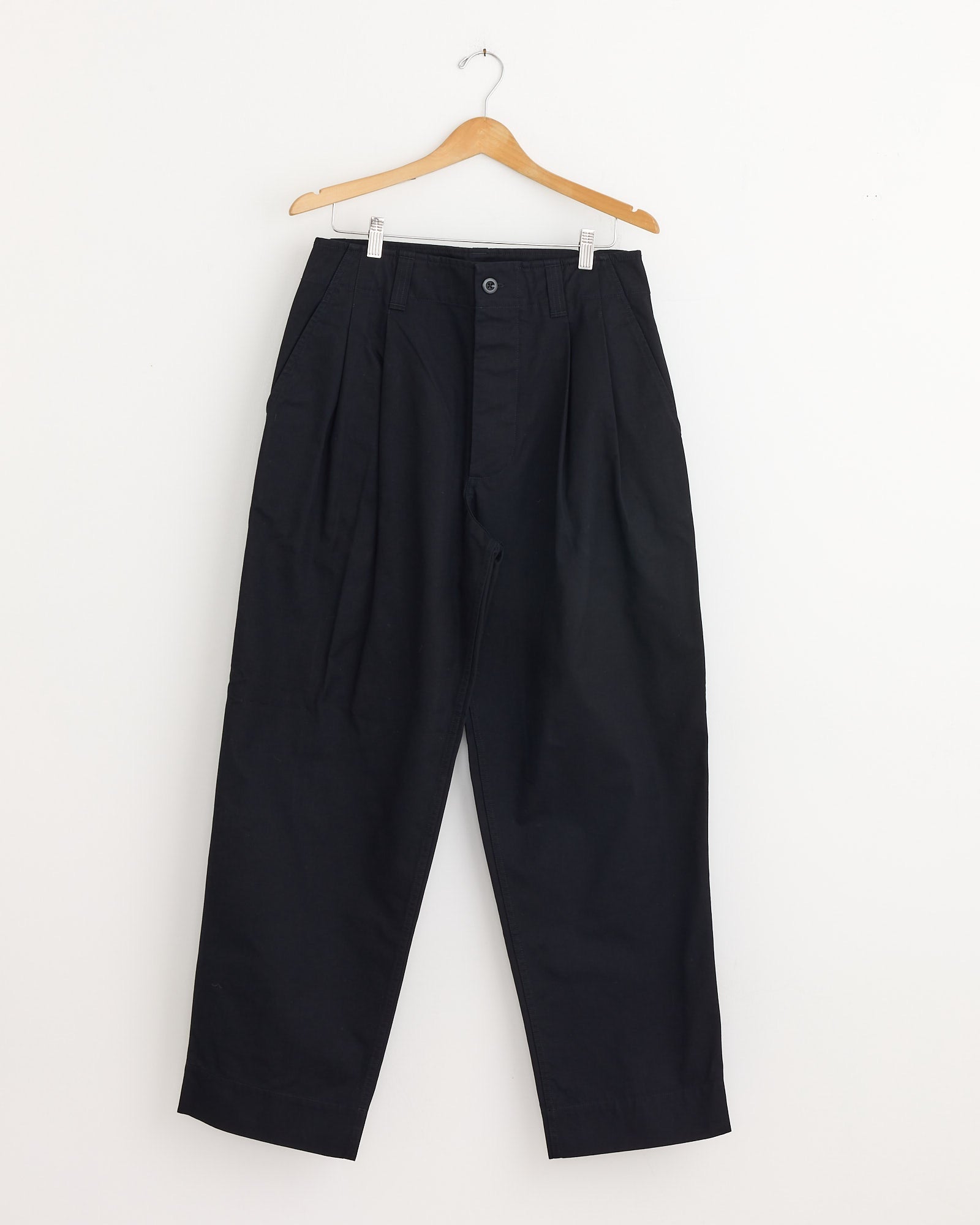 Stitch Pleat Trouser in Black