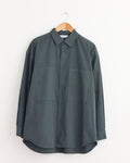 Garment Dye Over Shirt in Blue Grey